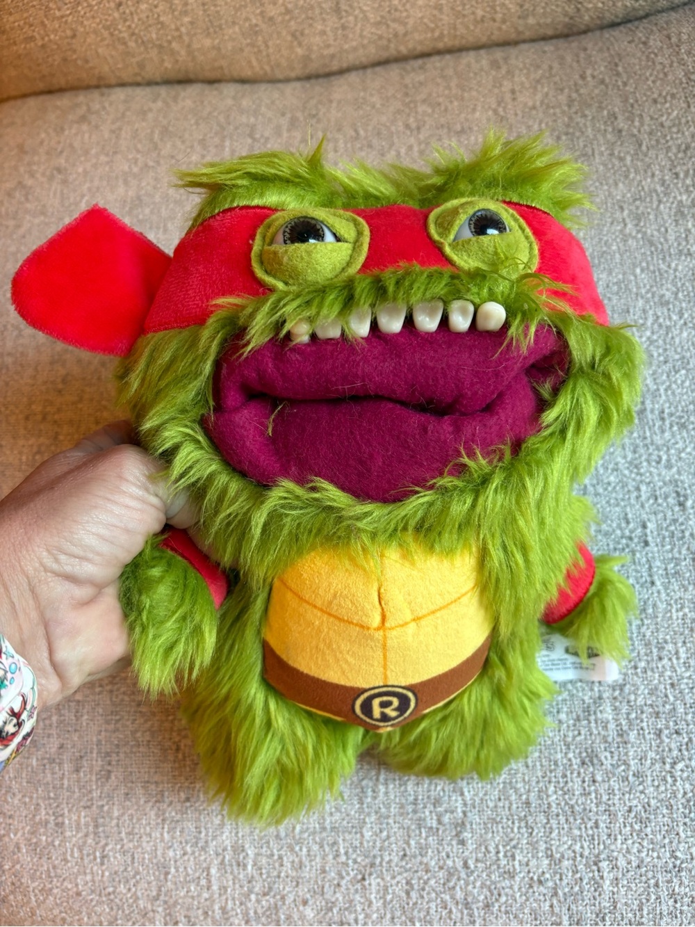 TMNT 🐢 Raphael Fuggler Plush 2023 Spin Master Nickelodeon Funny Ugly Monster 9"